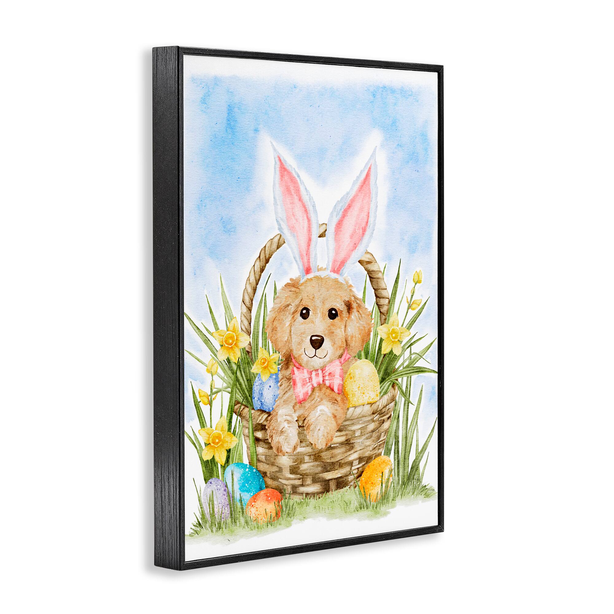 Stupell Industries Spring Easter Puppy Framed Giclée Wall Art